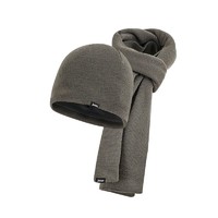 JOMA荷马男女通用秋冬季加厚保暖时尚围巾+帽子两件套_灰色,均码
