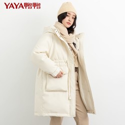 鸭鸭(yaya)羽绒服冬季新款女中长款时尚加厚保暖外套