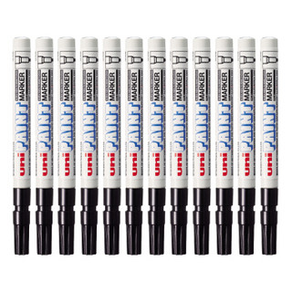日本三菱（Uni）PX-21 小字油漆笔 0.8-1.2mm工业记号笔物流笔（可用于汽车补漆）黑色12支装 *5件