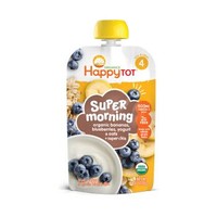 进口超市禧贝HappyTOT 宝宝零食 早餐包 有机果泥 香蕉蓝莓酸奶燕麦味 113g/袋 婴幼儿辅食 美国进口1岁以上 *5件
