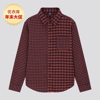 童装 法兰绒格子衬衫(长袖棉质) 432035