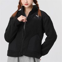 PUMA彪马2020女装运动服休闲羊羔绒保暖立领棉服纯色外套