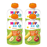 喜宝（HiPP）婴幼儿袋装辅食宝宝零食 蔬果泥（6-36月龄适用）欧洲原装进口 苹果香蕉泥*4 *2件