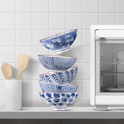 美浓烧（Mino Yaki） 美浓烧餐具陶瓷碗日式家用米饭碗餐具套装礼盒 5.5英寸古染蓝绘-纸盒 *2件