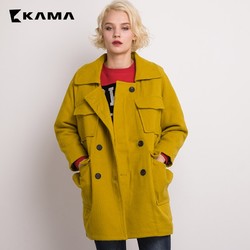 卡玛 KAMA 7415761 冬装新款毛呢子大衣外套 *3件
