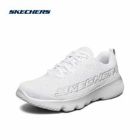 斯凯奇Skechers女子缓震跑鞋字母刺绣运动鞋小白鞋128021 白色/银色WSL 37.0