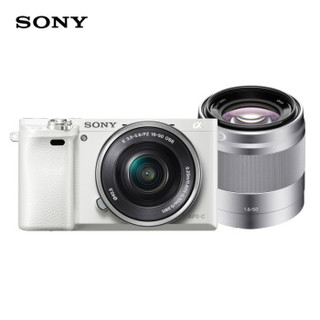 京东PLUS会员：SONY 索尼 Alpha系列 Alpha 6000L 微单数码相机 50F18双镜头套装 白色
