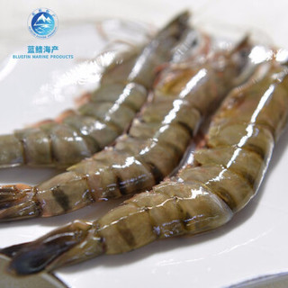 蓝鳍海产 黑虎虾 净重950g（大号 约30g/头 24-26头） *2件