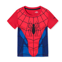 ANTA 安踏 漫威联名系列 男童短袖T恤 35935154 蜘蛛侠款 红色
