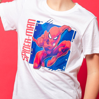 ANTA 安踏 漫威联名系列 男童短袖T恤 5171-3 蜘蛛侠款 白色