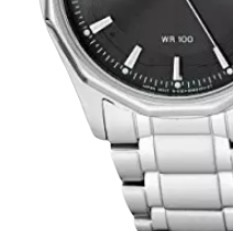CITIZEN 西铁城 光动能腕表系列 BM8430-59E 男士光动能手表 36mm 黑盘 银色不锈钢表带 圆形
