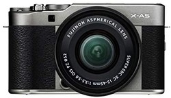 Fujifilm 富士 X-A5 系统相机(24200万像素),包括 XC15-45mmF3.5-5.6 OIS PZ 镜头,深银色