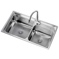 百亿补贴：ARROW 箭牌卫浴 AE553211 304不锈钢水槽双槽套餐