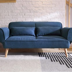 林氏木业北欧小户型实木布艺沙发床坐睡两用网红可折叠客厅LS075