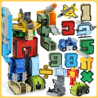 XINLEXIN  儿童数字变形机器人 10个数字+5个符号 *4件
