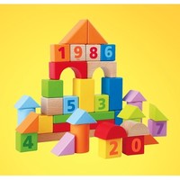 移动专享：Hape 儿童数字几何积木玩具 40块