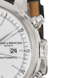 BAUME & MERCIER 名士 Classima系列 MOA08591 男士机械手表 42mm 白盘 黑色鳄鱼皮表带 圆形