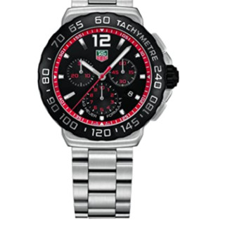 TAG Heuer 泰格豪雅 Formular1系列 CAU1116.BA0858 男士石英手表 42mm 黑盘 银色不锈钢表带 圆形