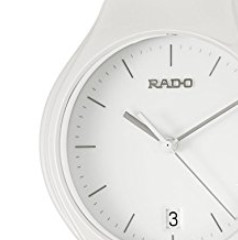 RADO 雷达 True真系列 R27695022 女士石英手表 40mm 白盘 白色陶瓷表带 圆形