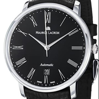 MAURICE LACROIX 艾美 典雅系列 LC6067-SS001-310-1 男士机械手表 40mm 黑盘 黑色皮革表带 圆形