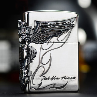 ZIPPO 之宝 哈雷系列 HDP-26 侧鹰发动机打火机 银色