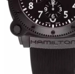 HAMILTON 汉米尔顿 卡其海军系列 H78686333 男士机械手表 46mm 黑盘 黑色橡胶表带 圆形
