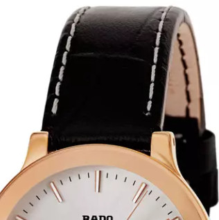 RADO 雷达 Centrix晶萃系列 R30555105 女士石英手表 28mm 白盘 黑色皮革表带 圆形