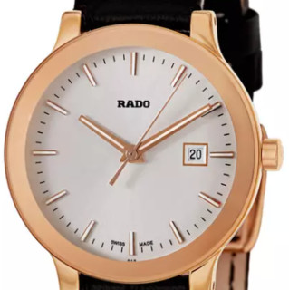 RADO 雷达 Centrix晶萃系列 R30555105 女士石英手表 28mm 白盘 黑色皮革表带 圆形