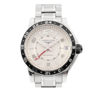 LONGINES 浪琴 海军上将系列 L3.668.4.76.6 男士机械手表 42mm 白盘 银色不锈钢表带 圆形