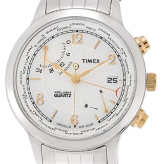 TIMEX 天美时 IQ系列 T2N613AU 男士石英手表 43mm 白盘 银色不锈钢表带 圆形