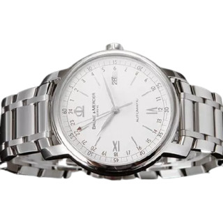 BAUME & MERCIER 名士 Classima系列 MOA08734 男士机械手表 41.8mm 白盘 银色不锈钢表带 圆形