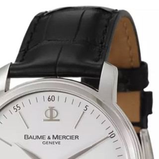 BAUME & MERCIER 名士 Classima系列 MOA08485 男士石英手表 42mm 白盘 黑色皮革表带 圆形