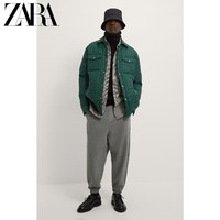 ZARA 06719306514 男士竖条纹棉服长袖衬衫外套