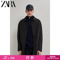 ZARA 新款 男装 冬季科技面料中长款棉服派克外套 02222304800