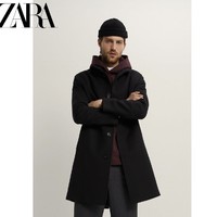 ZARA 00706382800 男装冬季立领纹理中长款呢大衣外套