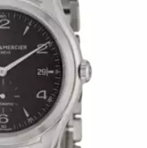 BAUME & MERCIER 名士 CLIFTON克里顿系列 MOA10100 男士机械手表 41mm 黑盘 银色不锈钢表带 圆形