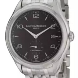 BAUME & MERCIER 名士 CLIFTON克里顿系列 MOA10100 男士机械手表 41mm 黑盘 银色不锈钢表带 圆形