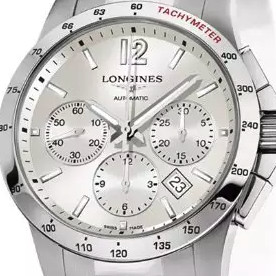 LONGINES 浪琴 康卡斯系列 L2.743.4.76.6 男士机械手表 41mm 银盘 银色不锈钢带 圆形