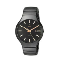 RADO 雷达 True真系列 R27857162 男士机械手表 40mm 黑盘 黑色陶瓷表带 圆形