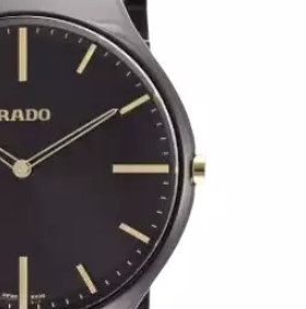 RADO 雷达 True Thinline真薄系列 R27741172 男士石英手表 38mm 黑盘 黑色陶瓷表带 圆形