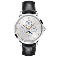 MONT BLANC 万宝龙 大班系列 110715 中性机械手表 39mm 白盘 黑色皮带 圆形