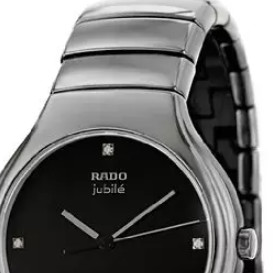 RADO 雷达 TRUE JUBILE系列 R27654742 男士石英手表 40mm 黑盘 黑色陶瓷表带 圆形