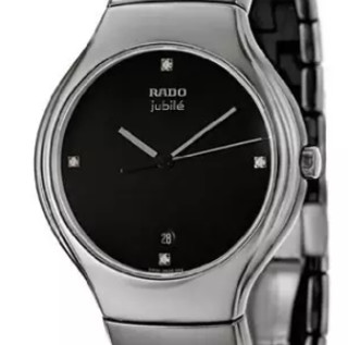 RADO 雷达 TRUE JUBILE系列 R27654742 男士石英手表 40mm 黑盘 黑色陶瓷表带 圆形