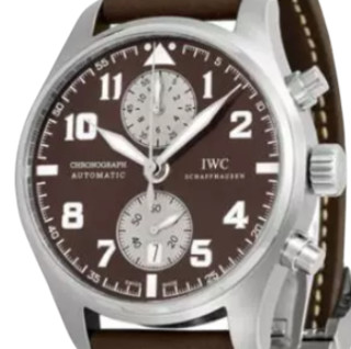 IWC 万国 飞行员系列 IW387806 男士机械手表 43mm 棕盘 棕色鳄鱼皮表带 圆形