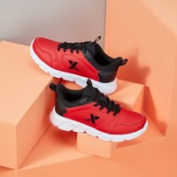 特步XTEP2021新品经典革面跑鞋 男童中大童舒适跑鞋 35 红黑