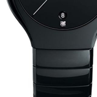 RADO 雷达 True真系列 R27653742 男士石英手表 40mm 黑盘 黑色陶瓷表带 圆形