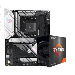 AMD 锐龙 锐龙5系列 R5 5600X CPU 3.7 GHz 6核12线程+Asus 华硕 ROG STRIX B550-A GAMING 主板 套装