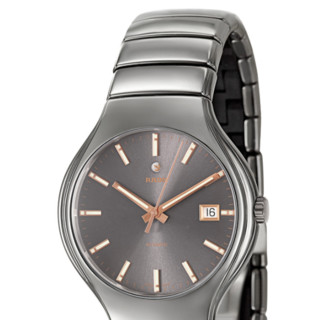 RADO 雷达 True真系列 R27351102 男士机械手表 40mm 灰盘 银色陶瓷带 圆形