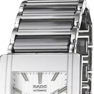 RADO 雷达 Integral精密陶瓷系列 R20692102 男士机械手表 30mm 白盘 银色不锈钢陶瓷表带 方形