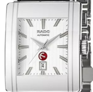 RADO 雷达 Integral精密陶瓷系列 R20692102 男士机械手表 30mm 白盘 银色不锈钢陶瓷表带 方形